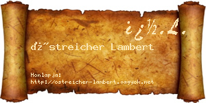 Östreicher Lambert névjegykártya